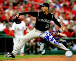 AUTOGRAPHED JEFF FRANCIS 8X10 Colorado Rockies Photo