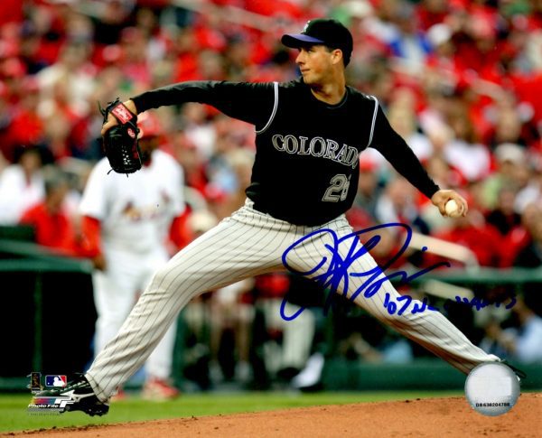 AUTOGRAPHED JEFF FRANCIS 8X10 Colorado Rockies Photo