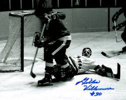 Autographed GILLES VILLEMURE 8X10 New York Rangers Photo