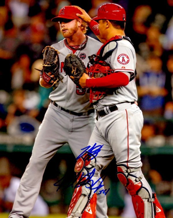 AUTOGRAPHED BUDDY BOSHERS & HANK CONGER 8X10 Los Angeles Angels Photo