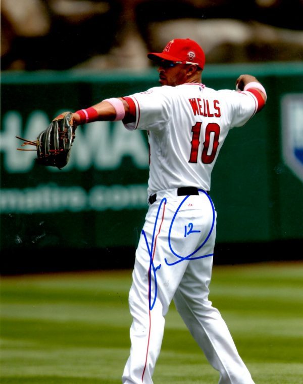 AUTOGRAPHED VERNON WELLS 8X10 Los Angeles Angels Photo