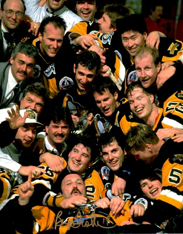 Autographed BRYAN TROTTIER 8x10 Pittsburgh Penguins Photo