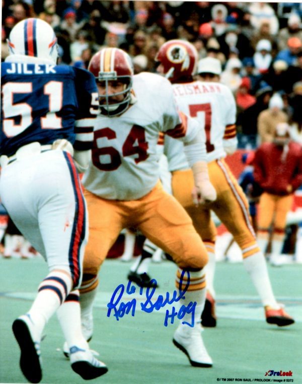 Autographed RON SAUL 8x10 Washington Redskins Photo