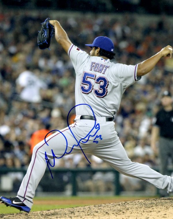 AUTOGRAPHED WILMER FONT 8X10 Texas Rangers Photo