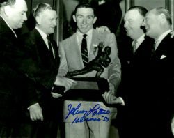 Autographed JOHNNY LATTNER 8X10 NOTRE DAME UNIVERSITY photo