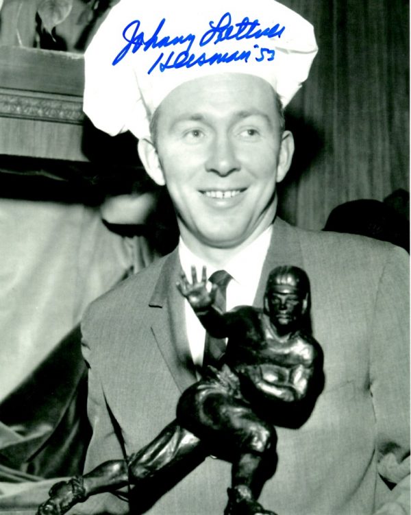 Autographed JOHNNY LATTNER 8X10 NOTRE DAME UNIVERSITY photo