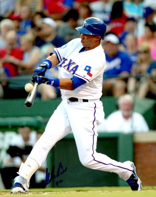AUTOGRAPHED LEONYS MARTIN 8X10 photo Texas Rangers
