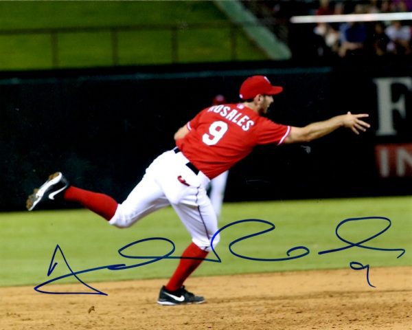 AUTOGRAPHED ADAM ROSALES 8X10 Texas Rangers Photo