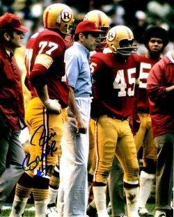 Autographed BILL BRUNDIGE 8x10 Washington Redskins Photo