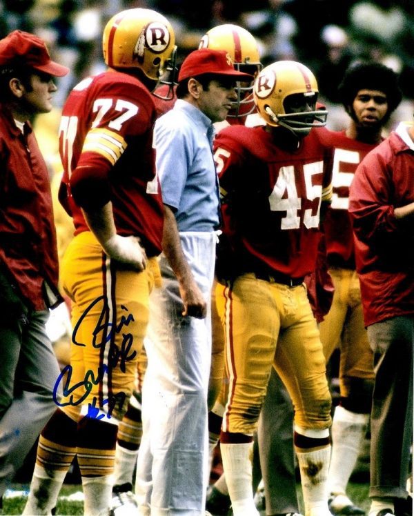 Autographed BILL BRUNDIGE 8x10 Washington Redskins Photo