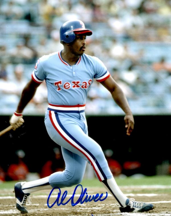 AUTOGRAPHED AL OLIVER 8X10 Texas Rangers Photo