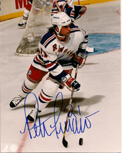 Autographed PETER FERRARO 8x10 New York Rangers Photo