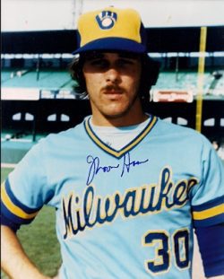 AUTOGRAPHED MOOSE HAAS 8x10 Milwaukee Brewers Photo