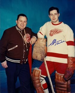 Autographed GLENN HALL 8x10 Detroit Red Wings Photo