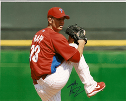 AUTOGRAPHED  J. A. HAPP 8x10 Philadelphia Phillies Photo