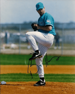 AUTOGRAPHED BRYAN HARVEY 8X10 Florida Marlins Photo