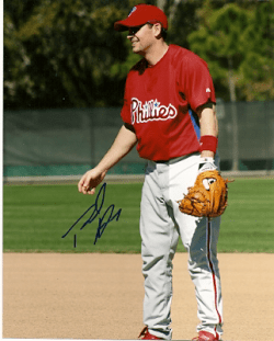 AUTOGRAPHED  PAUL HOOVER 8x10 photo  Philadelphia Phillies