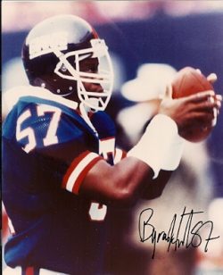Autographed BYRON HUNT New York Giants photo