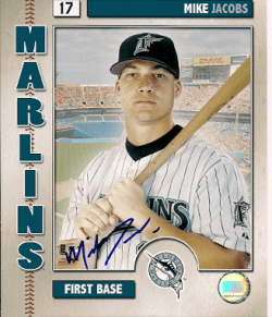 AUTOGRAPHED MIKE JACOBS 8x10 Florida Marlins Photo