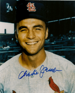AUTOGRAPHED CHARLIE JAMES 8x10 St. Louis Cardinals photo