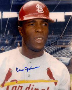 AUTOGRAPHED ALEX JOHNSON 8x10 St. Louis Cardinals photo