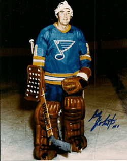 Autographed ED JOHNSTON St. Louis Blues Photo