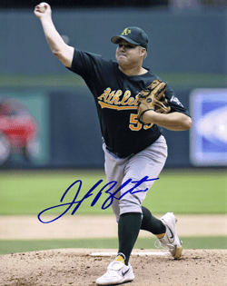 AUTOGRAPHED SIGNED photo JOE BLANTON #1 Oakland A's