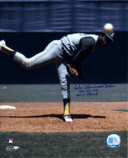 AUTOGRAPHED JOHN "BLUE MOON" ODOM 8x10 Oakland A's Photo