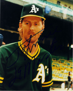 AUTOGRAPHED SIGNED photo JOHNNY LEMASTER Oakland A's