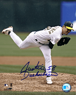 AUTOGRAPHED SIGNED photo JUSTIN DUCHSCHERER #1 Oakland A's