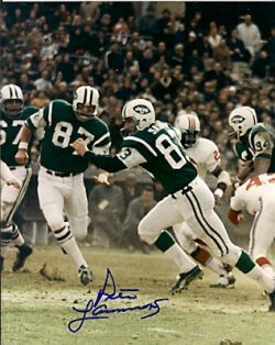 Autographed PETE LAMMONS 8x10 New York Jets photo
