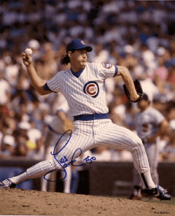 AUTOGRAPHED LES LANCASTER Chicago Cubs Photo