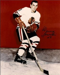 Autographed DENNY LEWICKI Photo - Chicago  Blackhawks