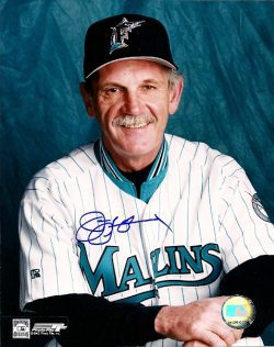 AUTOGRAPHED JIM LEYLAND 8X10 Florida Marlins Photo