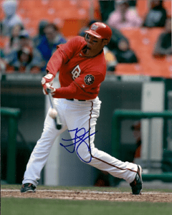 Autographed FELIPE LOPEZ Washington Nationals Photo