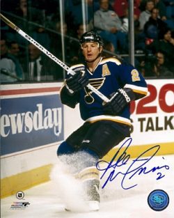 Autographed AL MACINNIS 11x14 St. Louis Blues Photo
