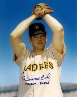 AUTOGRAPHED BILL MCCOOL 8x10 San Diego Padres photo
