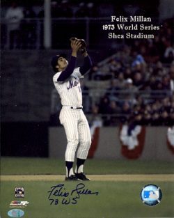 AUTOGRAPHED FELIX MILLAN 8x10 New York Mets photo