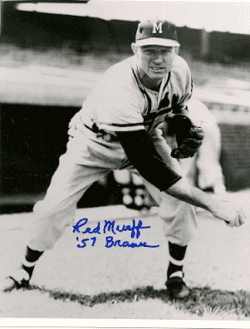 AUTOGRAPHED RED MURFF 8x10 Milwaukee Braves Photo