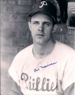 AUTOGRAPHED CAL NEEMAN  photo  Philadelphia Phillies