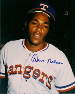AUTOGRAPHED DAVE NELSON 8x10 Texas Rangers Photo