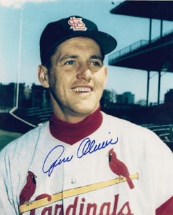 AUTOGRAPHED  GENE OLIVER 8x10 St. Louis Cardinals photo