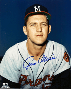 AUTOGRAPHED GENE OLIVER 8X10 Milwaukee Braves Photo