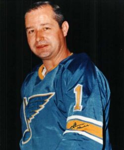 Autographed GLENN HALL 8X10 St. Louis Blues Photo