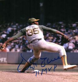 AUTOGRAPHED  VIDA BLUE 8x10 Oakland A's Photo