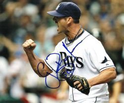 Autographed GRANT BALFOUR Tampa Bay Rays Photo.