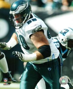 Autographed JON RUNYAN 8X10  Photo - Philadelphia Eagles