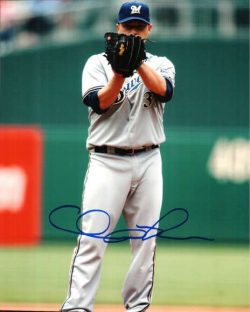 AUTOGRAPHED  photo CHRIS NARVESON Milwaukee Brewers