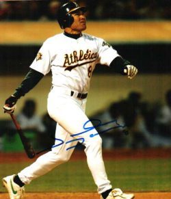 AUTOGRAPHED  photo JOHNNY DAMON Oakland A's