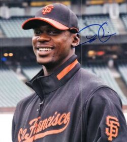 AUTOGRAPHED FRED LEWIS  San Francisco Giants Photo